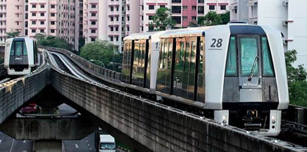 light rail project, Singapore, On-board train coverage